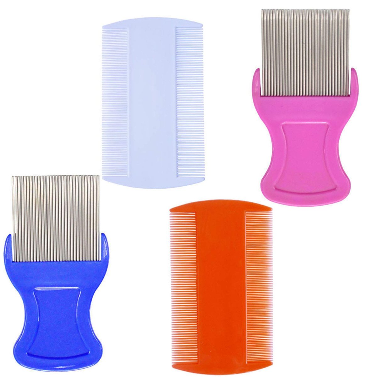 zYoung 4-Piece Hair Comb Set - Double-Sided Combs & Metal Dandruff Remover Comb for Men, Women, and Kids - görsel 1