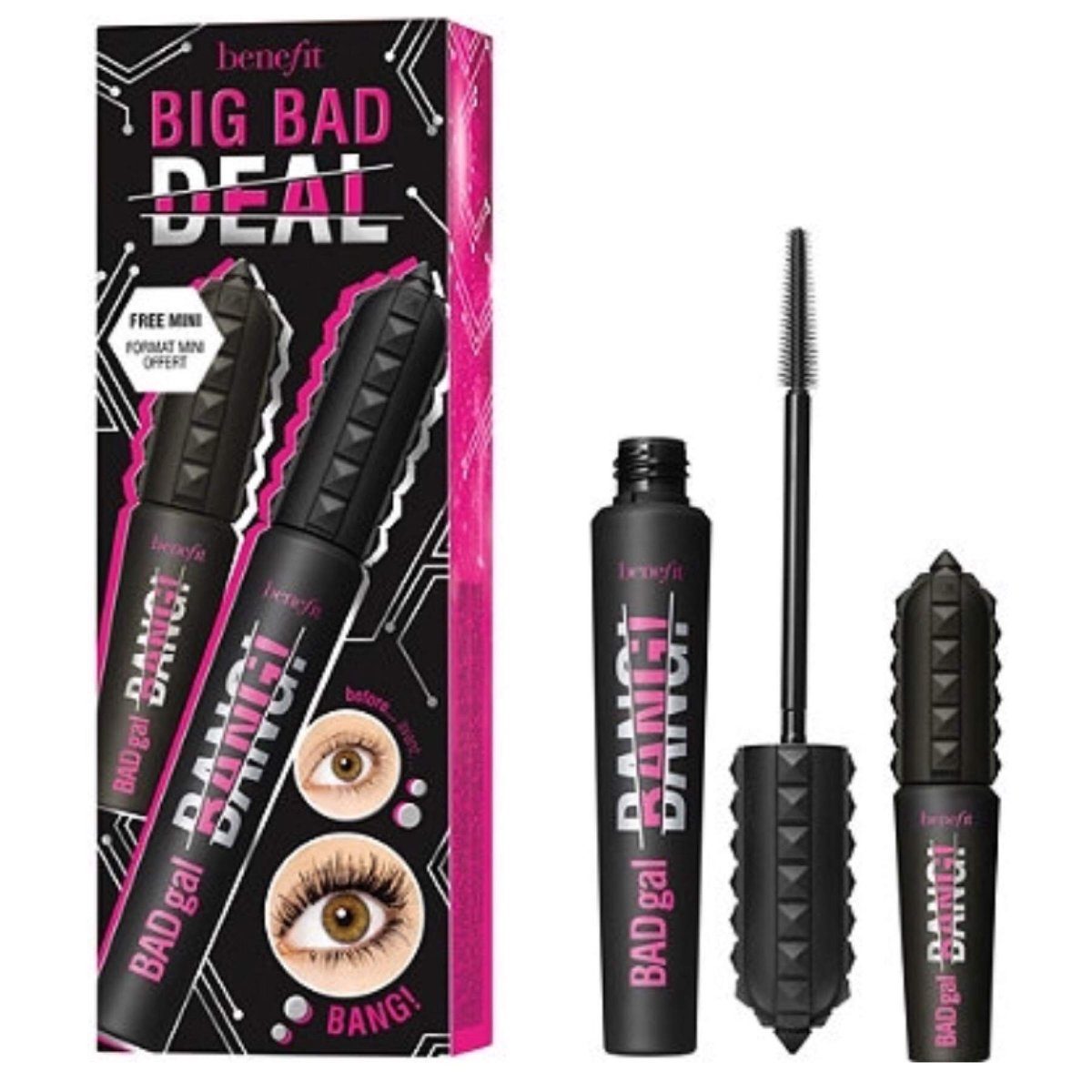 Benefit Cosmetics BadGal Bang Full Size Plus Mini 2 Piece Set – Volumizing Mascara for Lashes Avelisse