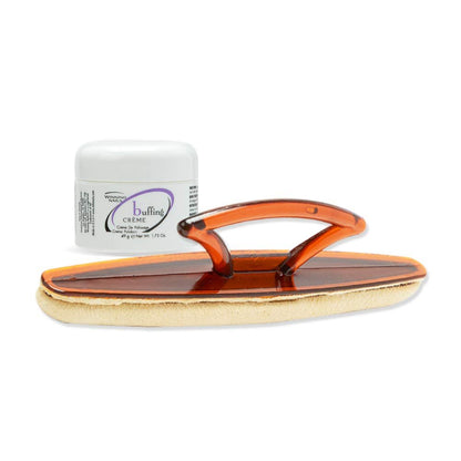 Winning Nails Chamois Buffer and Buffing Cream - Nail Buffer for Shine, Soften Cuticles, Fill Lines - 1.75 oz Set