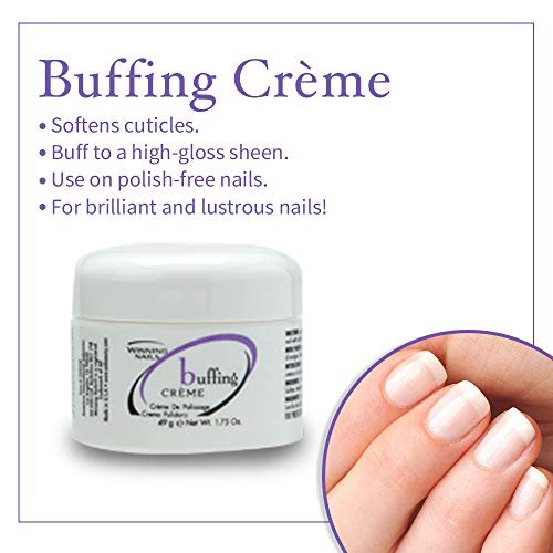 Winning Nails Chamois Buffer and Buffing Cream - Nail Buffer for Shine, Soften Cuticles, Fill Lines - 1.75 oz Set - görsel 6