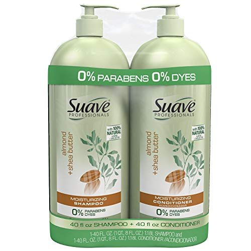 Suave Pro Almond & Shea Butter 2-in-1 Shampoo & Conditioner, 40 fl oz (Pack of 2) Avelisse