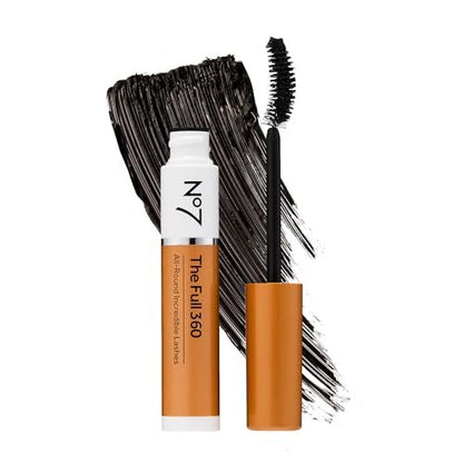 No7 The Full 360 Mascara - Black - Volumizing & Lengthening Mascara for Full, Long Lashes - Clump & Smudge-Free - Up to 24 Hour Wear (7ml) Avelisse