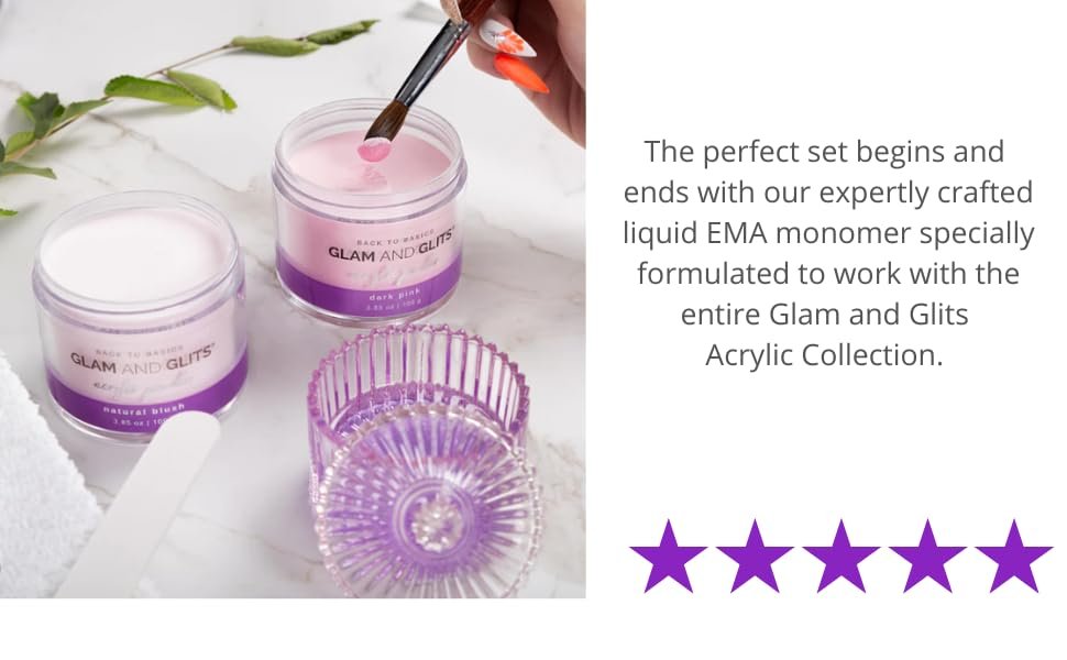 Glam and Glits EMA Liquid Monomer 16 oz - Premium Acrylic Liquid for Nail Art Avelisse
