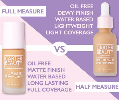 Carter Beauty Full Measure HD Foundation - Lightweight Full Coverage Matte Foundation, Water-Based, Vegan & Cruelty Free - Truffle 1.01 oz Avelisse