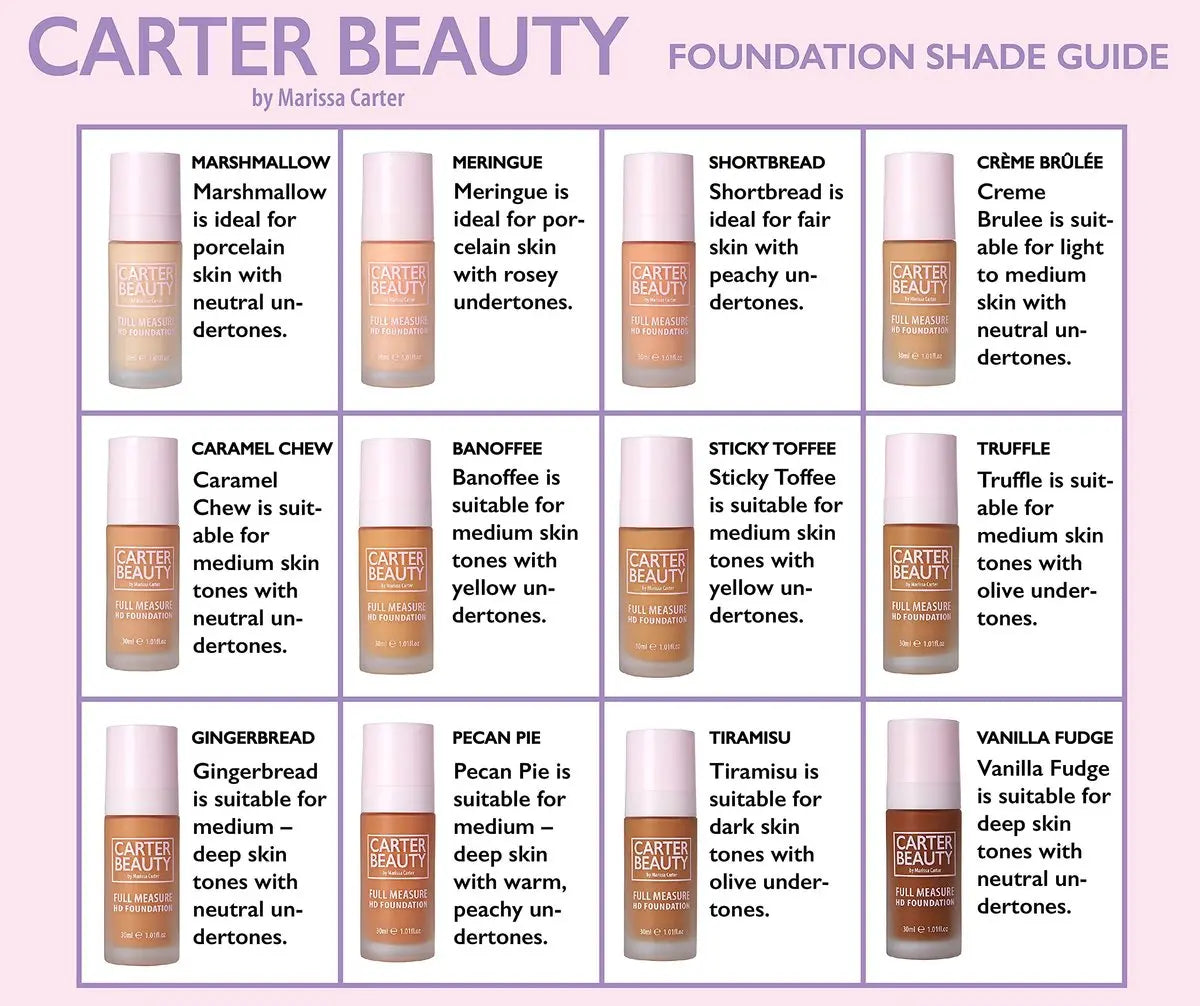 Carter Beauty Full Measure HD Foundation - Lightweight Full Coverage Matte Foundation, Water-Based, Vegan & Cruelty Free - Truffle 1.01 oz Avelisse