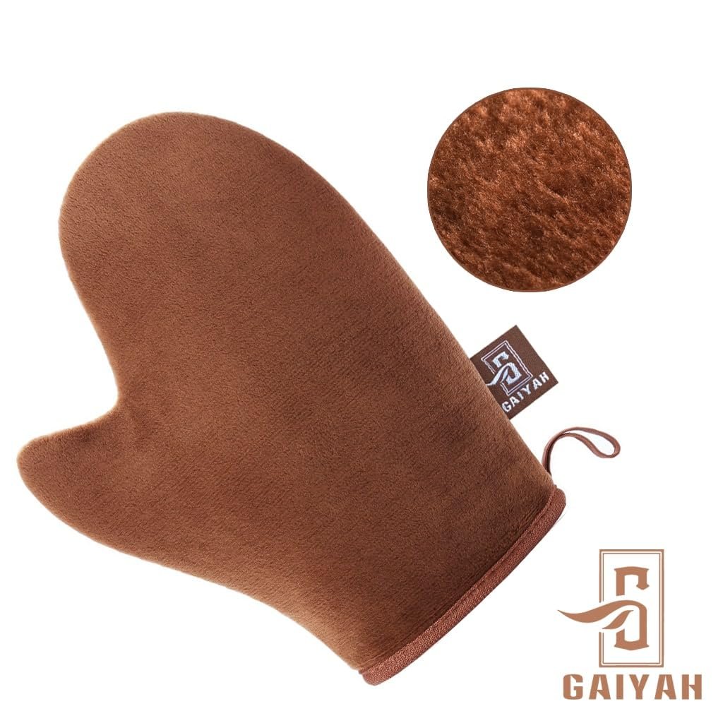 GAIYAH Self Tanning Mitt Applicator Kit - Complete Set with Back Applicator, Exfoliator Glove & Face Tanning Glove - görsel 5