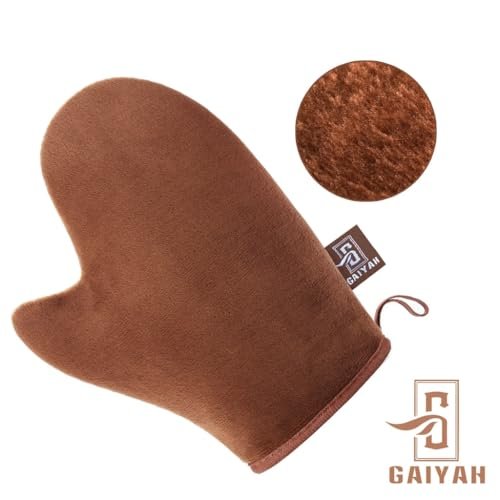 GAIYAH Self Tanning Mitt Applicator Kit - Complete Set with Back Applicator, Exfoliator Glove & Face Tanning Glove - görsel 6