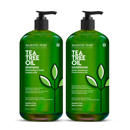 Majestic Pure Tea Tree Shampoo – Hydrating Dandruff Control for Men & Women, Sulfate Free, 16 fl oz (Pack of 2) Avelisse