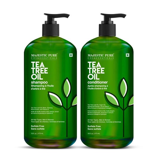 Majestic Pure Tea Tree Shampoo – Hydrating Dandruff Control for Men & Women, Sulfate Free, 16 fl oz (Pack of 2) Avelisse