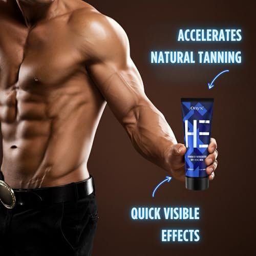 Onyx HE Tanning Bed Lotion for Men - Indoor Tanning Accelerator & Bronzer with Skin Firming & Muscle Bronzing Complex, 6.76 oz Avelisse