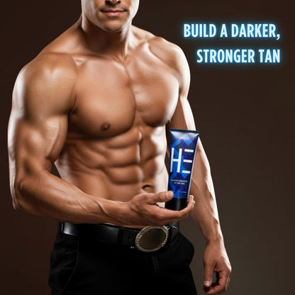 Onyx HE Tanning Bed Lotion for Men - Indoor Tanning Accelerator & Bronzer with Skin Firming & Muscle Bronzing Complex, 6.76 oz Avelisse