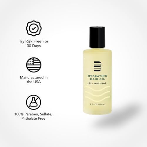 BLUMAAN Hydrating Hair Oil - Natural Men's Hair Strengthening Oil for Dry, Frizzy, Straight or Curly Hair - 60 ml Avelisse