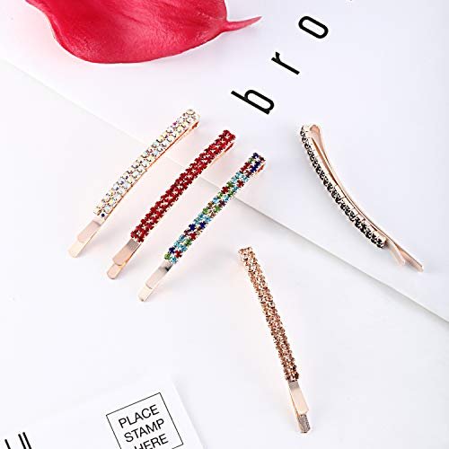 Yaomiao 16 Pieces Rhinestone Bobby Pins – Double Row Decorative Crystal Hair Clips for Women, Bridal Wedding Accessories (Style A, Multi Color) - görsel 10