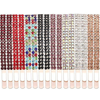 Yaomiao 16 Pieces Rhinestone Bobby Pins – Double Row Decorative Crystal Hair Clips for Women, Bridal Wedding Accessories (Style A, Multi Color)