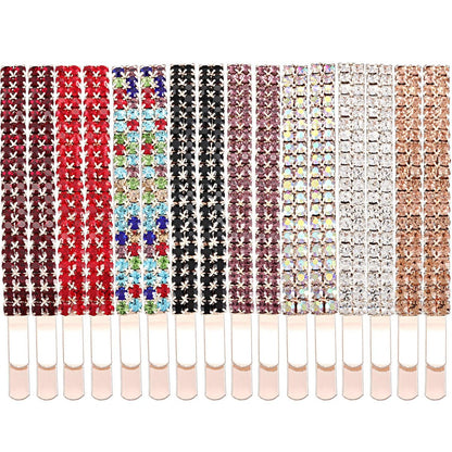 Yaomiao 16 Pieces Rhinestone Bobby Pins – Double Row Decorative Crystal Hair Clips for Women, Bridal Wedding Accessories (Style A, Multi Color)