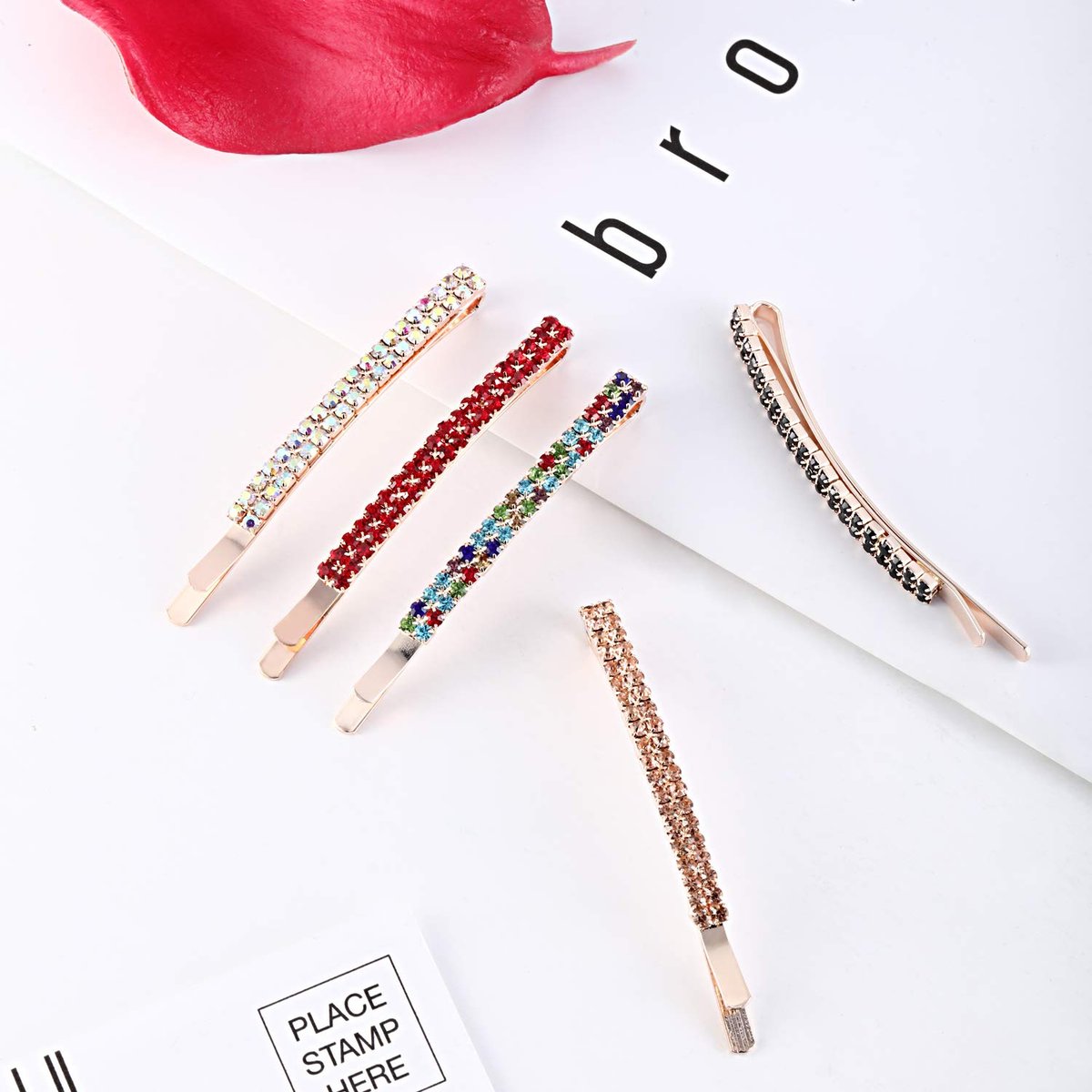 Yaomiao 16 Pieces Rhinestone Bobby Pins – Double Row Decorative Crystal Hair Clips for Women, Bridal Wedding Accessories (Style A, Multi Color) - görsel 9