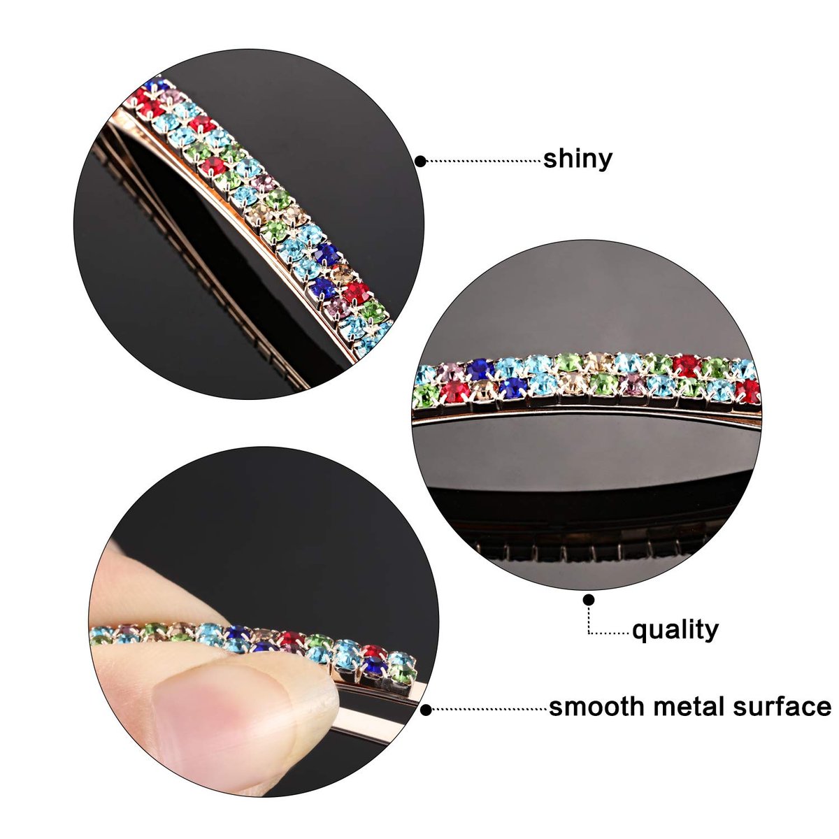 Yaomiao 16 Pieces Rhinestone Bobby Pins – Double Row Decorative Crystal Hair Clips for Women, Bridal Wedding Accessories (Style A, Multi Color) - görsel 7