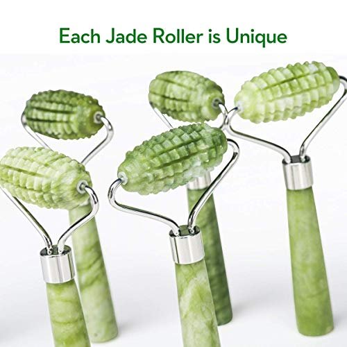 Kimkoo Jade Roller and Gua Sha for Face - 3 in 1 Kit with Facial Massager Tool, 100% Real Natural Jade Stone Anti-Aging, Face Beauty Set for Eye Anti-Wrinkle - görsel 14