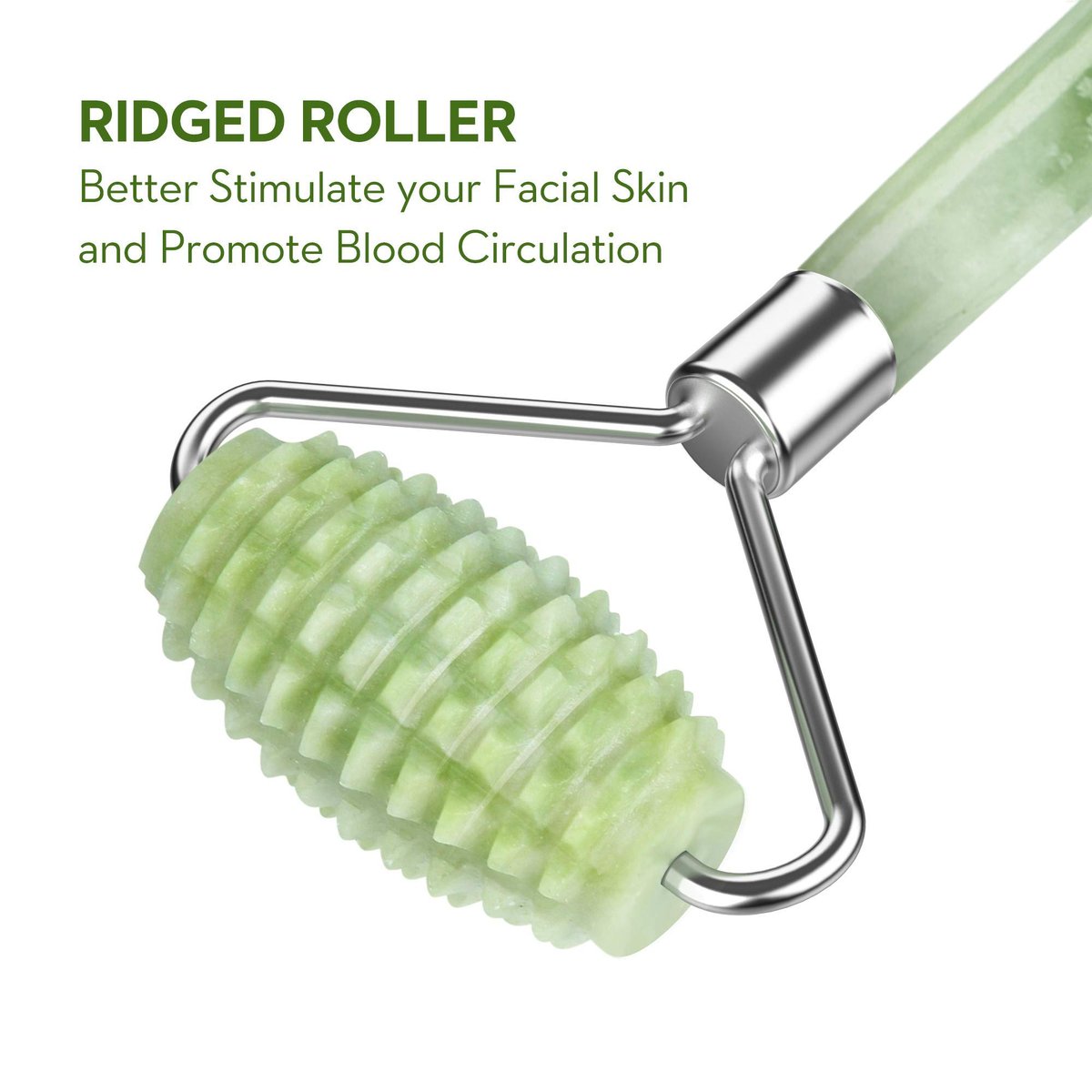 Kimkoo Jade Roller and Gua Sha for Face - 3 in 1 Kit with Facial Massager Tool, 100% Real Natural Jade Stone Anti-Aging, Face Beauty Set for Eye Anti-Wrinkle - görsel 9