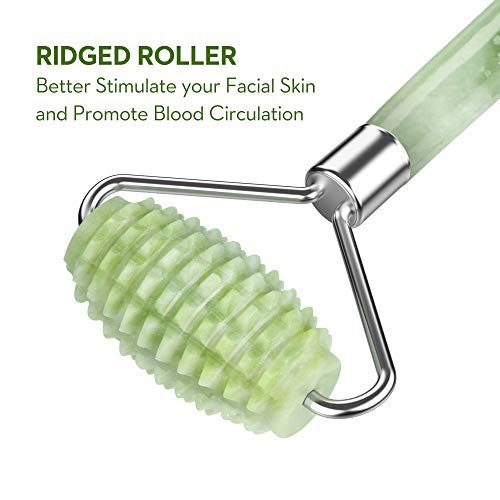 Kimkoo Jade Roller and Gua Sha for Face - 3 in 1 Kit with Facial Massager Tool, 100% Real Natural Jade Stone Anti-Aging, Face Beauty Set for Eye Anti-Wrinkle - görsel 10
