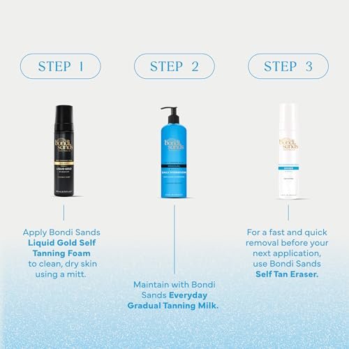 Bondi Sands Liquid Gold Self Tanning Foam - Lightweight Quick Dry with Argan Oil, Streak-Free Natural Tan, 200 mL Avelisse