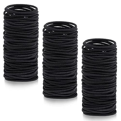 Anezus 250 Pcs Black Small Hair Ties - 3mm Elastics for Ponytails, Braids, and Everyday Styling
