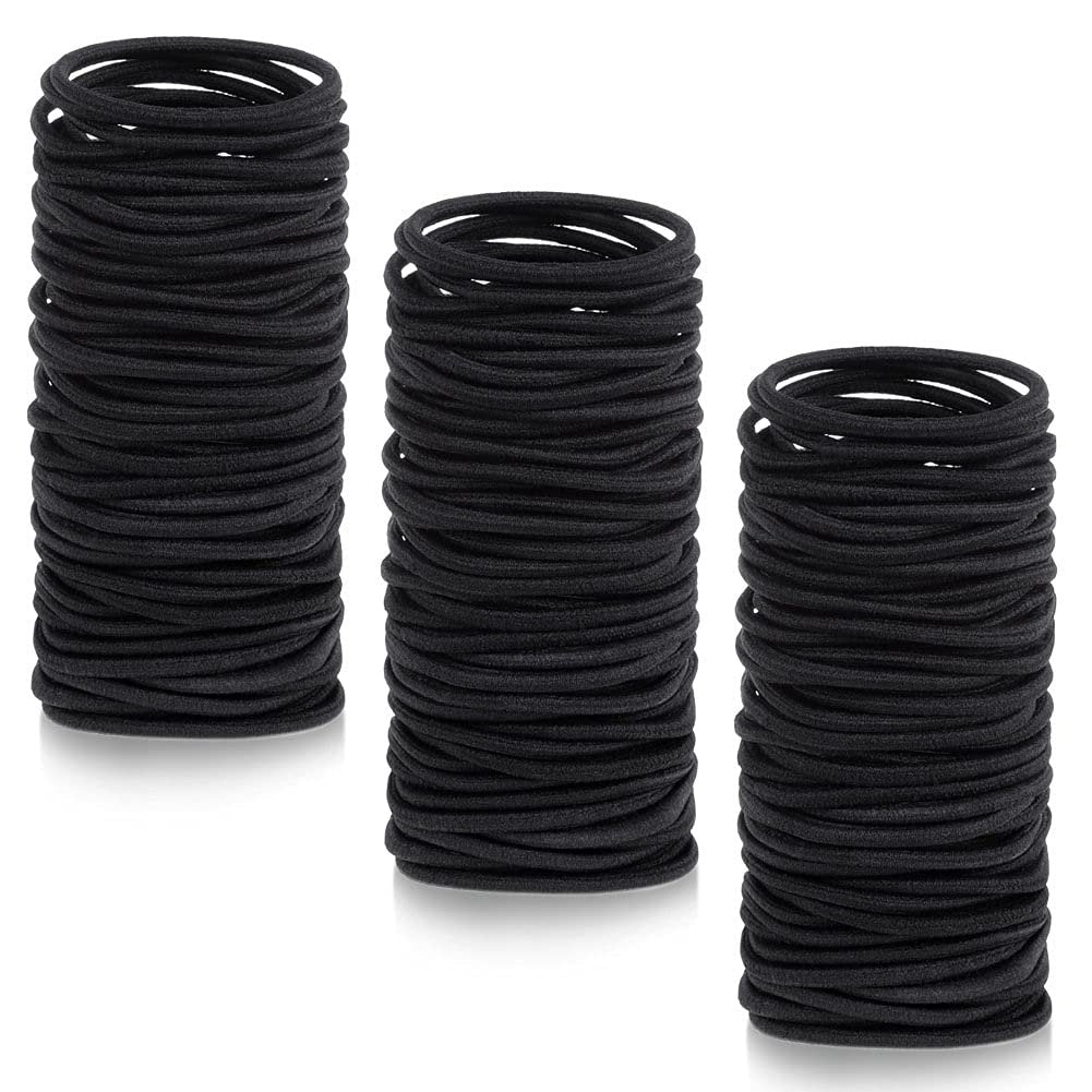 Anezus 250 Pcs Black Small Hair Ties - 3mm Elastics for Ponytails, Braids, and Everyday Styling - görsel 1