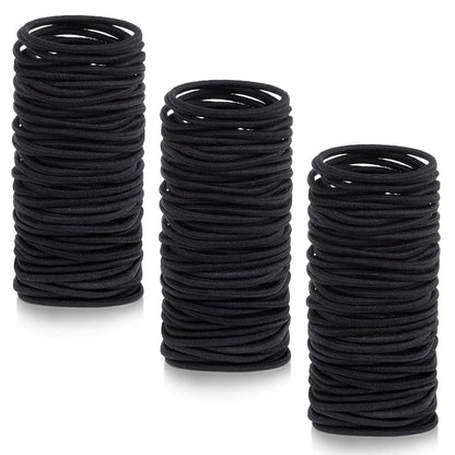 Anezus 250 Pcs Black Small Hair Ties - 3mm Elastics for Ponytails, Braids, and Everyday Styling