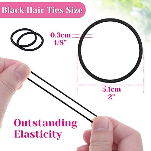 Anezus 250 Pcs Black Small Hair Ties - 3mm Elastics for Ponytails, Braids, and Everyday Styling - görsel 8