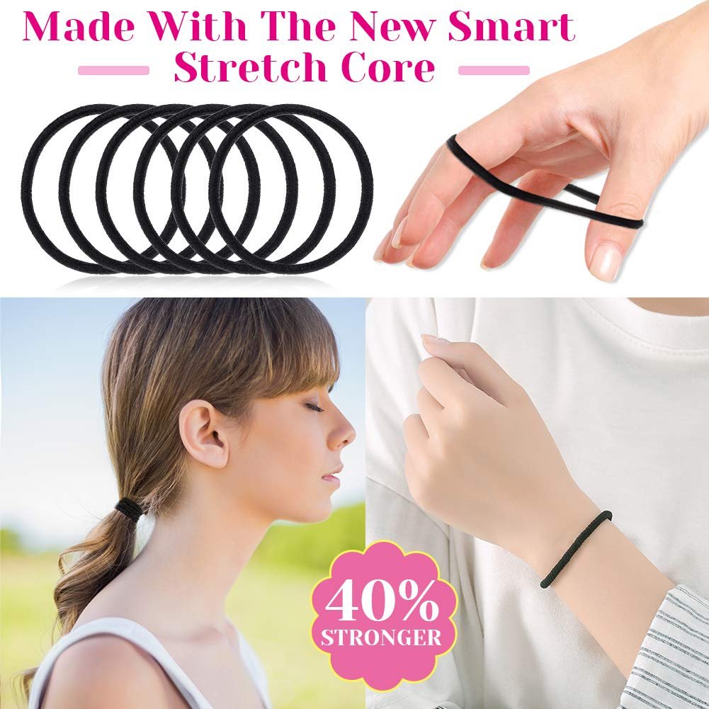 Anezus 250 Pcs Black Small Hair Ties - 3mm Elastics for Ponytails, Braids, and Everyday Styling - görsel 9