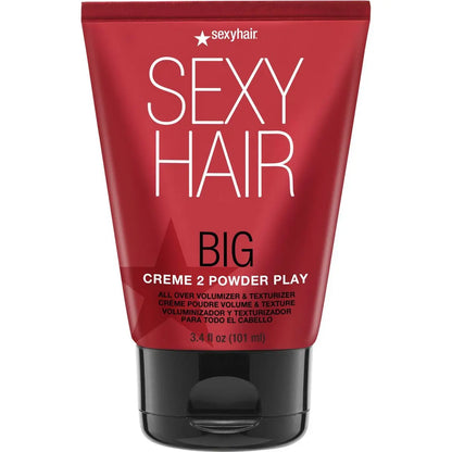SexyHair Big Creme 2 Powder Play All Over Volumizer and Texturizer - 3.4 oz | Up to 100% More Volume | Creme to Powder Formula | All Hair Types Avelisse