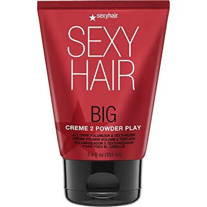 SexyHair Big Creme 2 Powder Play All Over Volumizer and Texturizer - 3.4 oz | Up to 100% More Volume | Creme to Powder Formula | All Hair Types Avelisse