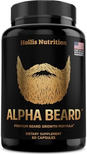Alpha Beard Growth Vitamins – Biotin 10K MCG, Collagen, Keratin, Hyaluronic Acid, B-Complex, MSM – Beard DHT Blocker & Hair Growth Supplement for Men – Regrow Stronger, Healthier Facial Hair (60 Count) - görsel 2