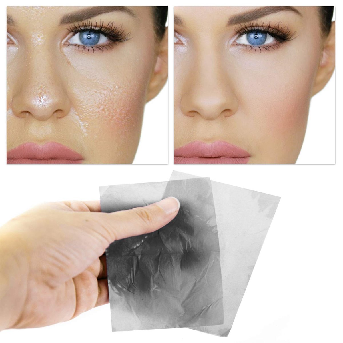 Natural Bamboo Charcoal Oil Blotting Sheets – 300 Pcs Organic Blotting Paper for Face, Absorbs Excess Shine, 3 Pack Avelisse