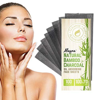 Natural Bamboo Charcoal Oil Blotting Sheets – 300 Pcs Organic Blotting Paper for Face, Absorbs Excess Shine, 3 Pack Avelisse