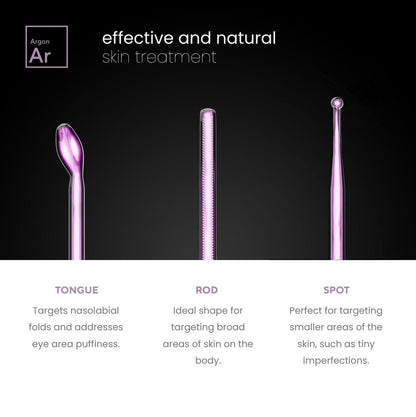NuDerma Professional Skin Therapy Wand – Portable High Frequency Machine with 6 Glass Wands for Clear, Firm & Tightened Skin Avelisse