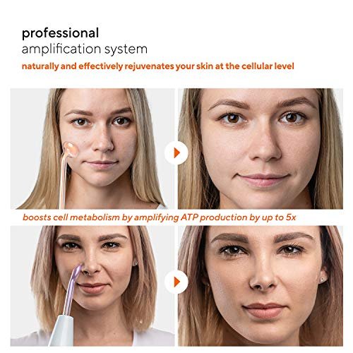 NuDerma Professional Skin Therapy Wand – Portable High Frequency Machine with 6 Glass Wands for Clear, Firm & Tightened Skin Avelisse