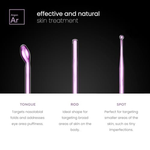 NuDerma Professional Skin Therapy Wand – Portable High Frequency Machine with 6 Glass Wands for Clear, Firm & Tightened Skin Avelisse