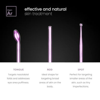 NuDerma Professional Skin Therapy Wand – Portable High Frequency Machine with 6 Glass Wands for Clear, Firm & Tightened Skin Avelisse