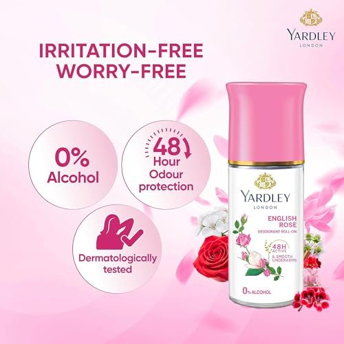 Yardley London English Rose Anti-Perspirant Deodorant Roll-On | 48-Hour Active | Alcohol-Free | 1.7oz (50ml) - görsel 12