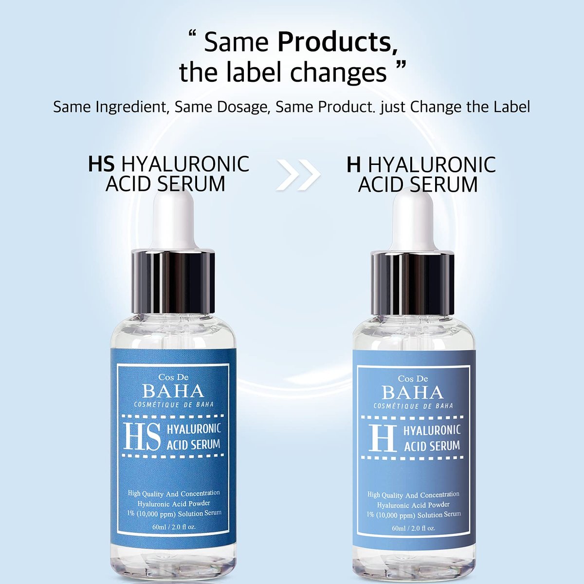 Cos De BAHA Hyaluronic Acid Serum 2 Fl Oz – Pure Sodium Hyaluronate 10,000 ppm Hydrating Face Serum for Dry & Dehydrated Skin – Lightweight Fragrance-Free Korean Skincare - görsel 13