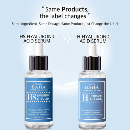 Cos De BAHA Hyaluronic Acid Serum 2 Fl Oz – Pure Sodium Hyaluronate 10,000 ppm Hydrating Face Serum for Dry & Dehydrated Skin – Lightweight Fragrance-Free Korean Skincare
