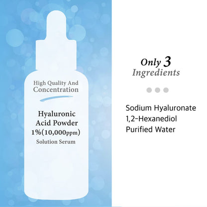 Cos De BAHA Hyaluronic Acid Serum 2 Fl Oz – Pure Sodium Hyaluronate 10,000 ppm Hydrating Face Serum for Dry & Dehydrated Skin – Lightweight Fragrance-Free Korean Skincare