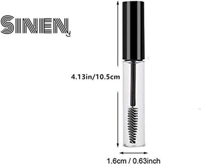 Sinen 3pcs 10ml Empty Mascara Tube Wand Eyelash Cream Container Bottle with Rubber Inserts, Funnels, and Transfer Pipettes