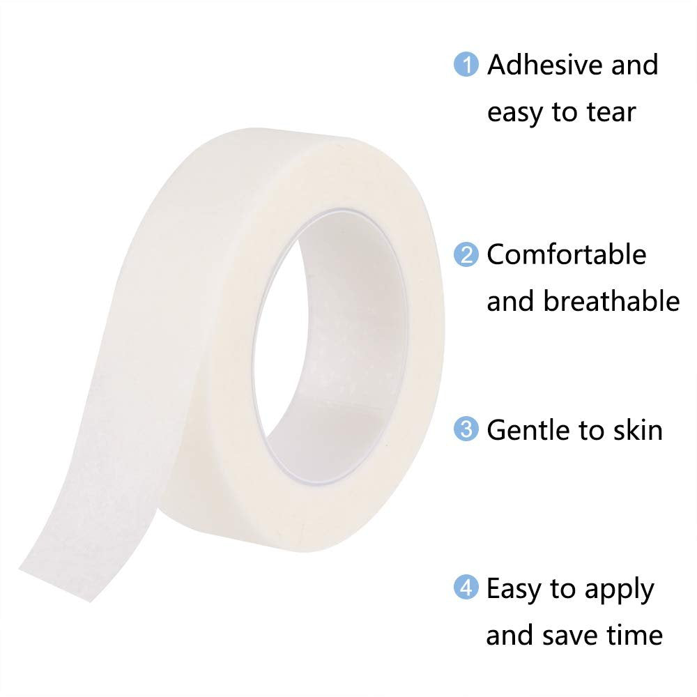 TUPARKA 8 Rolls White Eyelash Tape – Adhesive Lash Tape for Eyelash Extension Supply, 9M Each Roll - görsel 3