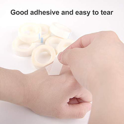 TUPARKA 8 Rolls White Eyelash Tape – Adhesive Lash Tape for Eyelash Extension Supply, 9M Each Roll