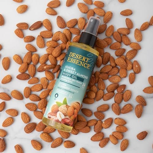 Desert Essence Jojoba & Sweet Almond Body Oil Spray - 8.28 fl oz, Gluten-Free, Vegan, Cruelty-Free, 24-Hour Moisture, Soothes Sensitive Skin, Illuminating Body Spray Avelisse