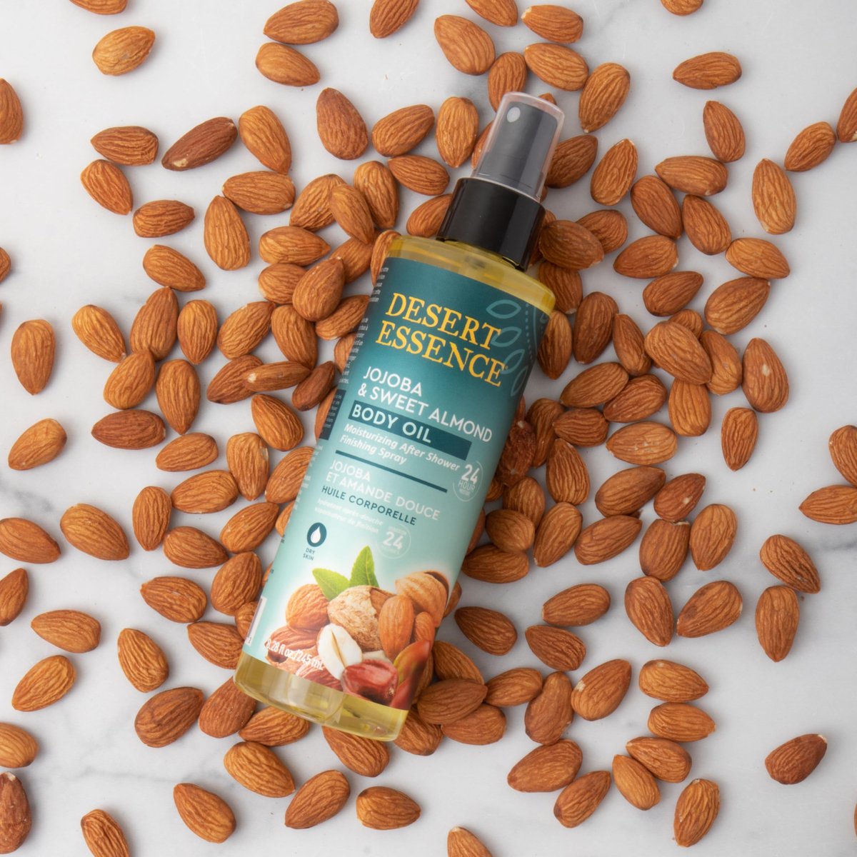 Desert Essence Jojoba & Sweet Almond Body Oil Spray - 8.28 fl oz, Gluten-Free, Vegan, Cruelty-Free, 24-Hour Moisture, Soothes Sensitive Skin, Illuminating Body Spray Avelisse