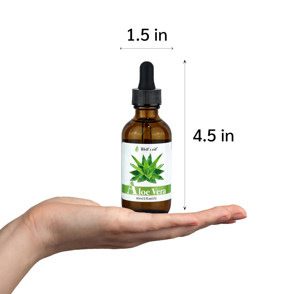 Well's Oil Aloe Vera Oil – Hydrating & Nourishing Natural Oil for Healthy Hair and Skin, 2 Fl Oz Avelisse