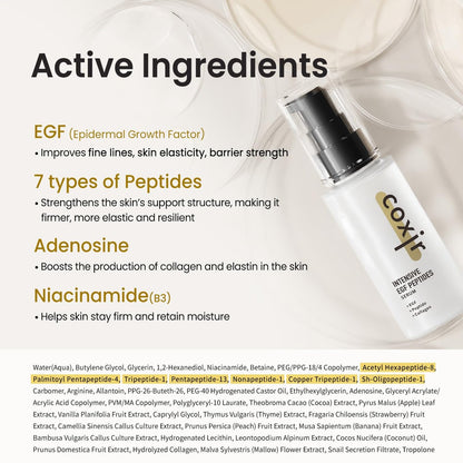 Coxir Intensive EGF Peptides Serum – Korean Firming & Hydrating Face Serum with Epidermal Growth Factor